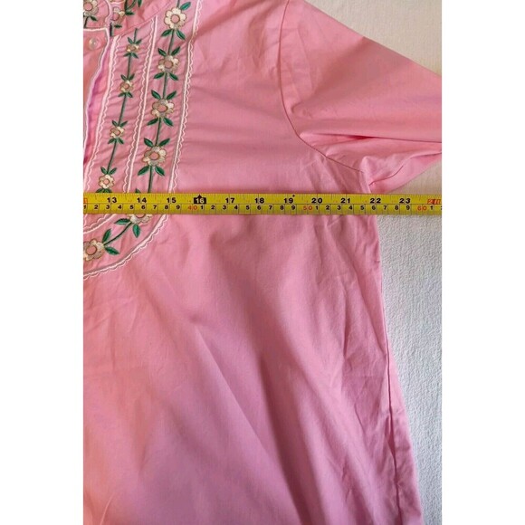 Vtg Bob Mackie Pink Embroidered Floral Western Blouse Shirt Size Medium - Picture 10 of 13